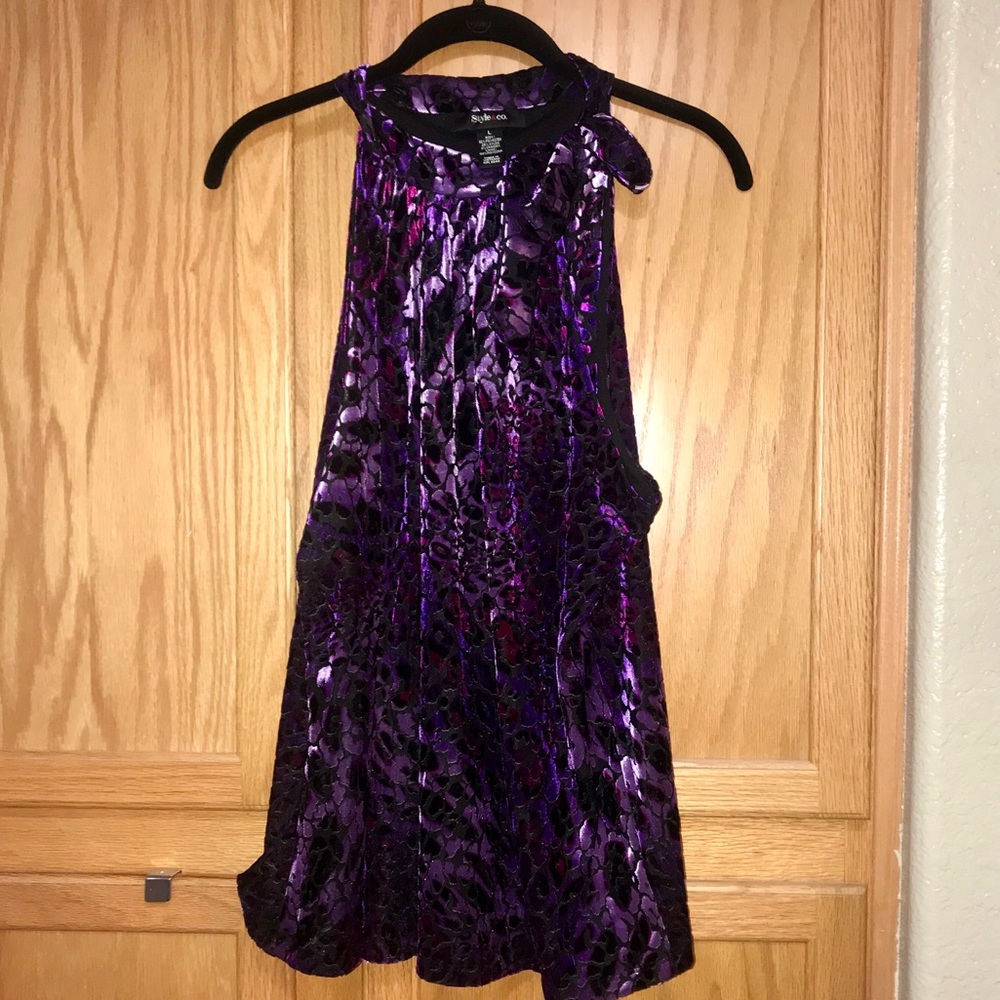 Style & Co purple multi colored tank top / blouse